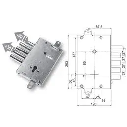 Mottura 89.4515/E7Q triple 1/2g FBS armored door lock