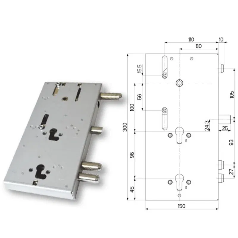 Mottura 89.F309/00Q triple 1/2g FERBONA armored door lock Mottura 89.F309/00Q triple 1/2g FERBONA armored door lock