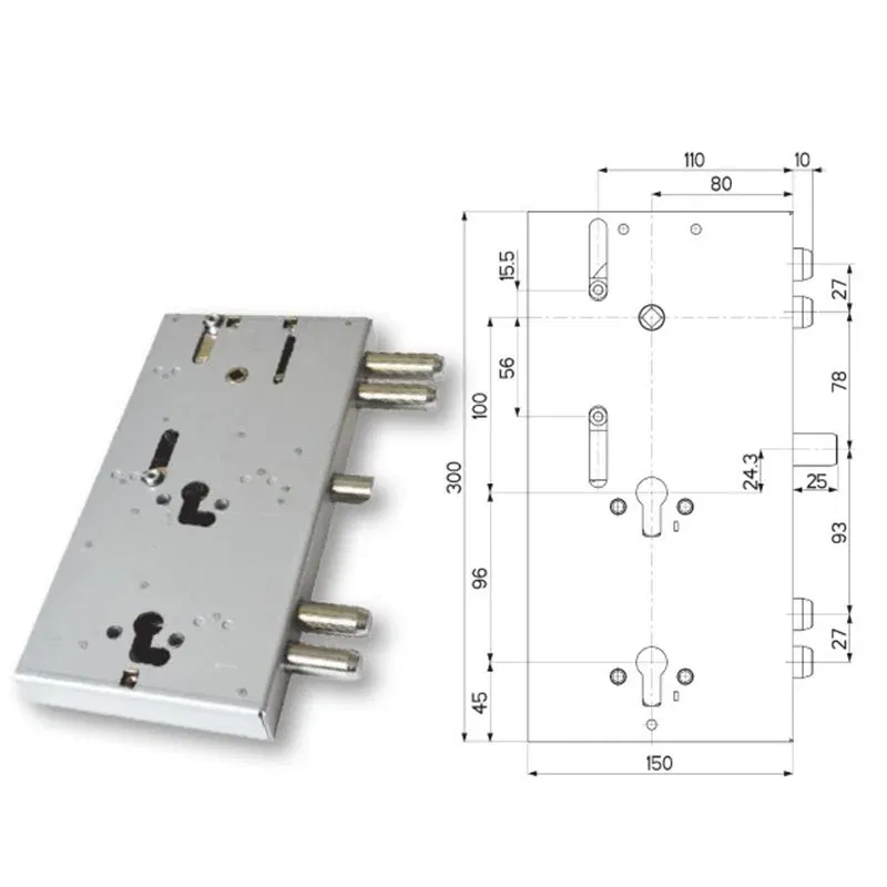 Mottura 89.F310/00Q triple 1/2g FERBONA armored door lock