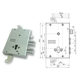 Mottura 89.G515W22Q triple 1/2g GASPEROTTI armored door lock
