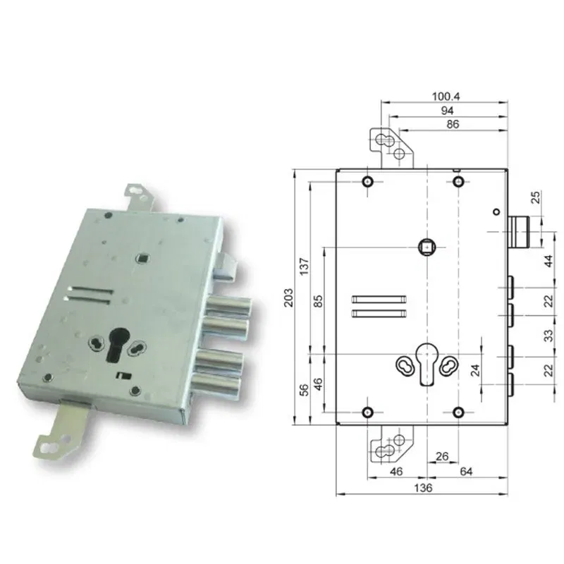 Mottura 89.G515W22Q triple 1/2g GASPEROTTI armored door lock Mottura 89.G515W22Q triple 1/2g GASPEROTTI armored door lock