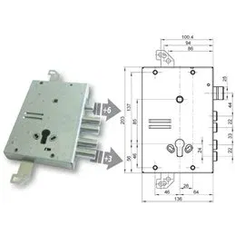 Mottura 89.G515W2MQ triple 1/2g GASPEROTTI armored door lock