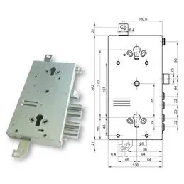 Mottura 89.G767W22Q triple 1/2g GASPEROTTI armored door lock