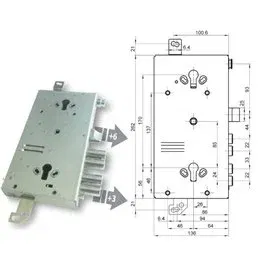 Mottura 89.G767W2MQ triple 1/2g GASPEROTTI armored door lock