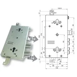 Mottura 89.G767W2DQ triple 1/2g GASPEROTTI armored door lock