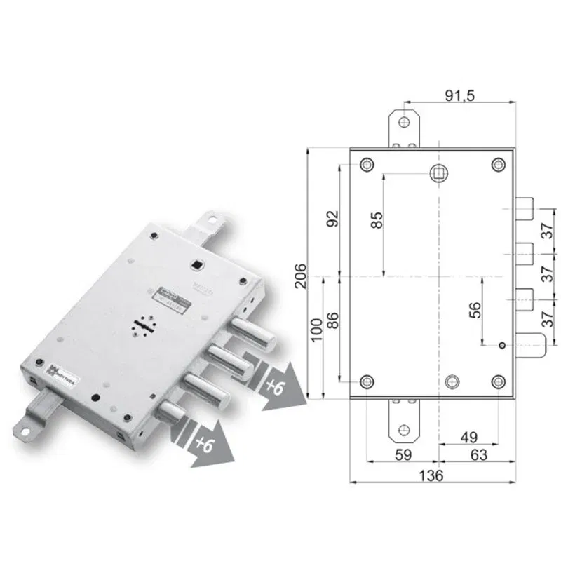 Security door lock Mottura 89.571GRD for GREG