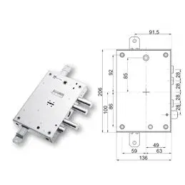 Security door lock Mottura 89.571ISA/0 for ISALL