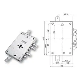 Security door lock Mottura 89.8571IS/Q for ISALL
