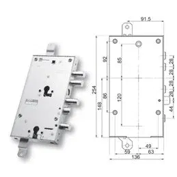 Security door lock Mottura 89.8595IS/Q Euro profyle for ISALL