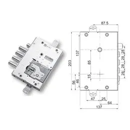 Security door lock Mottura 89Y515MAS for MASTER