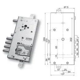 Security door lock Mottura 89.Y916MAS plurisystem for MASTER