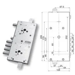 Mottura 89.4766MA/Q triple 1/2g MASTER armored door lock