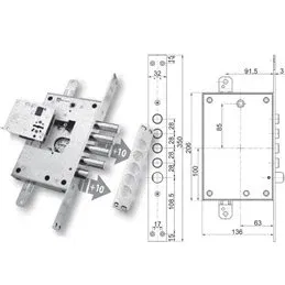 Security door lock Mottura 89.K771MEB for MEBA