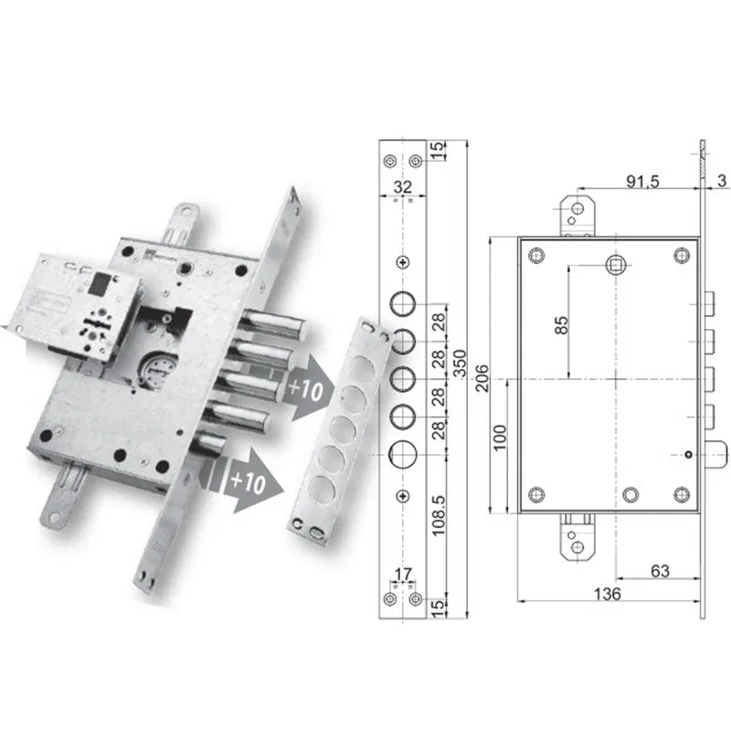 Security door lock Mottura 89.K771MEB for MEBA