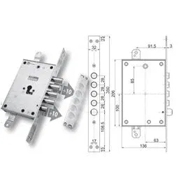 Security door lock Mottura 89.8771MB/Q for MEBA