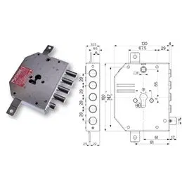 Mottura 89.M830/00Q triple 1/2g MEGABLOK armored door lock
