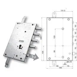 Mottura 89.8461ME/Q triple 1/2g METALNOVA armored door lock