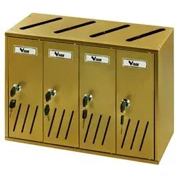 VIGOR K-4 BOX 4-place condominium mailbox, copper-plated aluminum 42X17.5X30