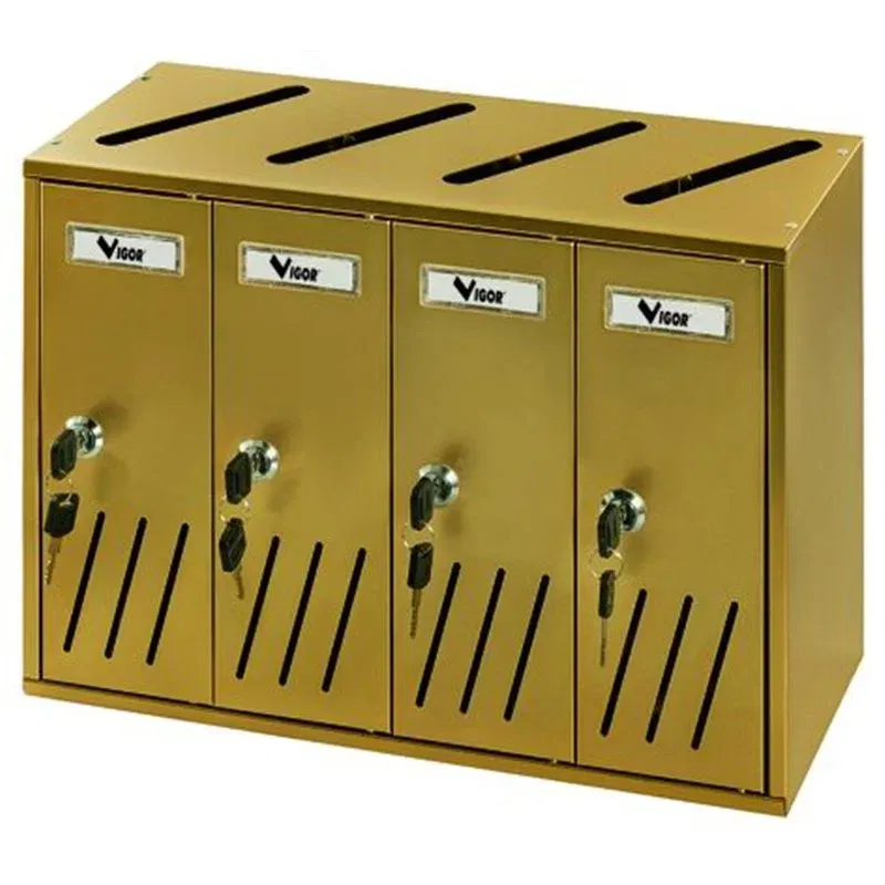 VIGOR K-4 BOX 4-place condominium mailbox, copper-plated aluminum 42X17.5X30
