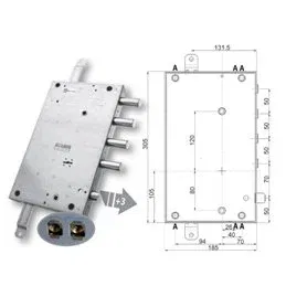 Security door lock Mottura 89.561ME6L for METALNOVA