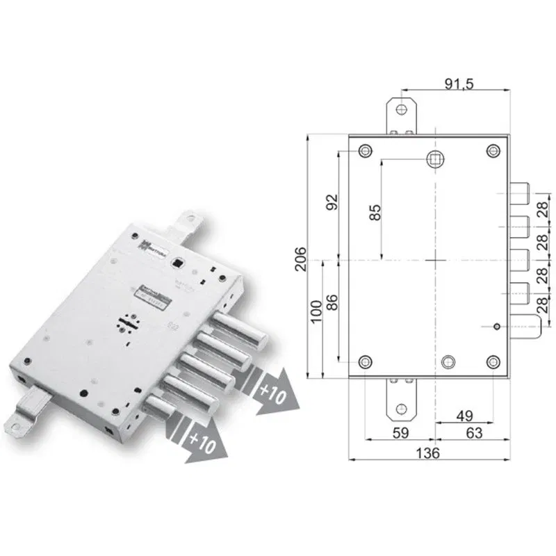 Security door lock Mottura 89.571MORA for MORA
