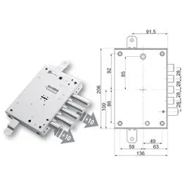 Security door lock Mottura 89.571NE28 for NEOBLIND