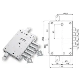 Security door lock Mottura 89.571/PAN for PAN