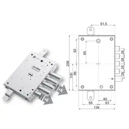 Security door lock Mottura 89.571SAFIR for SAFIR