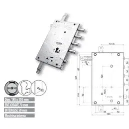 Serratura porta blindata Mottura 89.8462DE/Q cilindro eur.Dierre