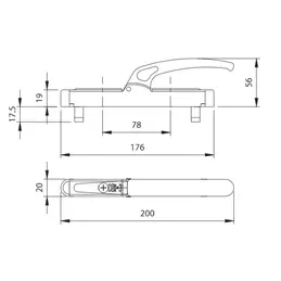 LEO 685 COMUNELLO lever lock latch internal rods