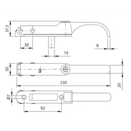 Lever operated locking mechanism type BON 684 for metal doors and windows
