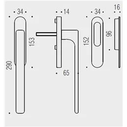ONE CC113 lift and slide handle Mood Collection Colombo Design