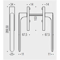 Double handle for sliding lift ONE CC213Y Mood Collection
