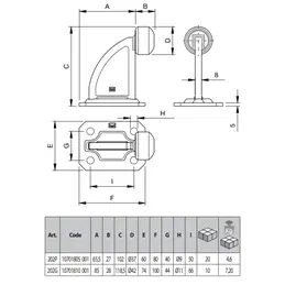 Limit switch stop for COMUNELLO 202 FC gates to be fixed