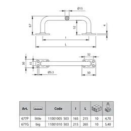 Straight handle for sliding doors COMUNELLO 677