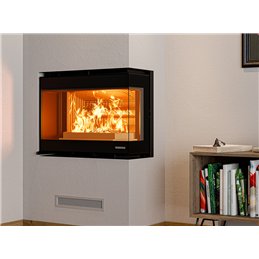 Inserto a legna angolare PANORAMA Thermorossi 10,5 kW 5 stelle