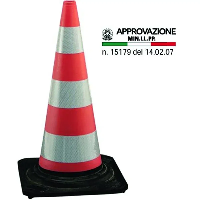 Class II white/red day/night traffic cone, 50 cm high