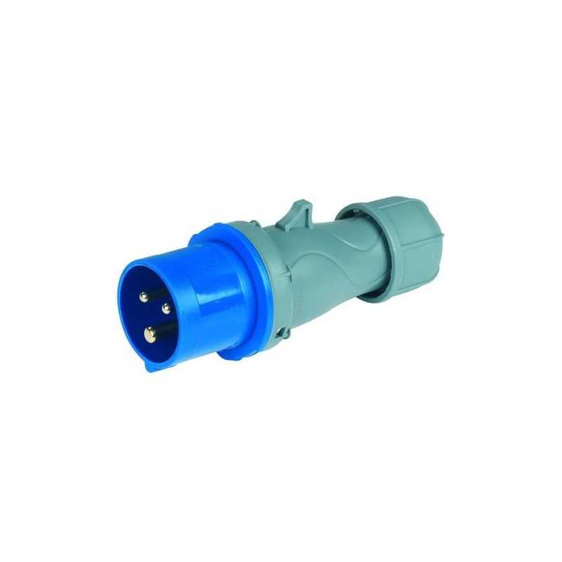 Spina industriale CEE 230V 2P+T IP44 16A Blu 9213/80803