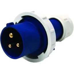 Spina industriale CEE 230V 2P+T IP67 16A Blu 80849