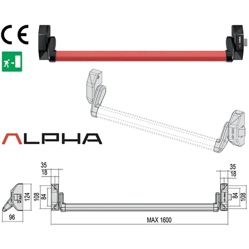 Maniglione Antipanico CISA Alpha Push Art. 5M001 Maniglione Antipanico CISA Alpha Push Art. 5M001