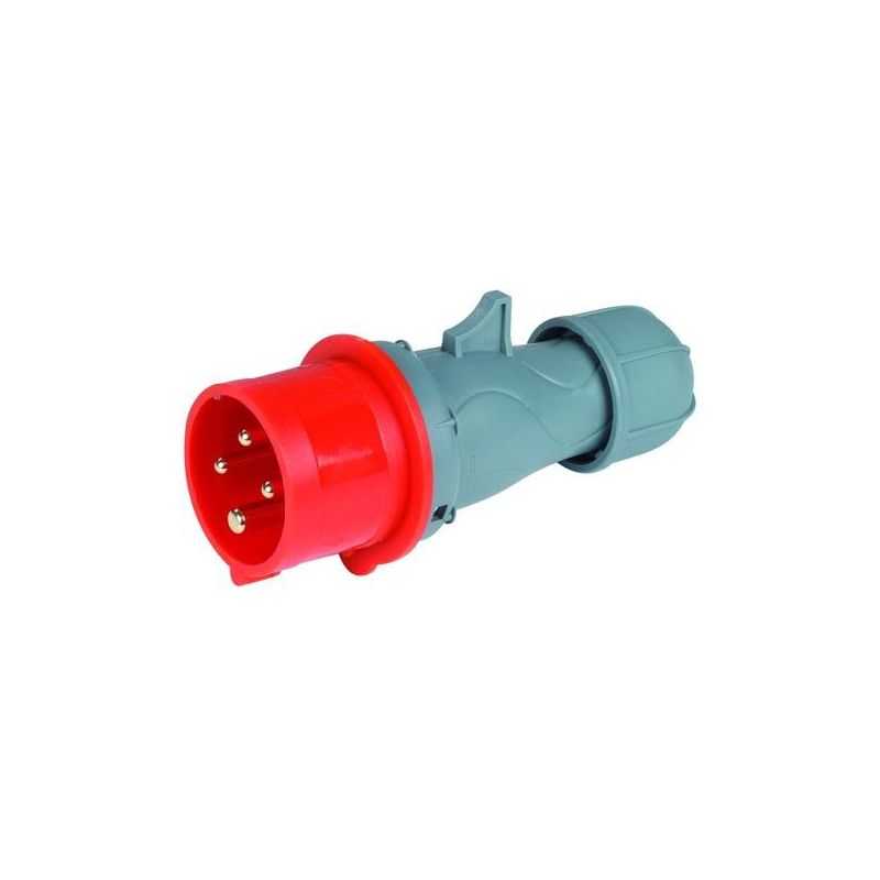 Spina industriale CEE 400V 3P+ T IP44 16A Rossa 80807