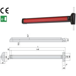 Cisa 59816.10.0 Fast Touch Vertical panic exit device L 1200