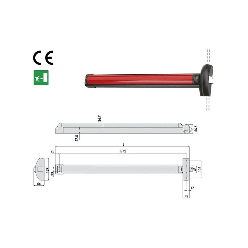 Cisa panic exit device 59811.10.0 Fast Touch Triple L 840 Cisa panic exit device 59811.10.0 Fast Touch Triple L 840