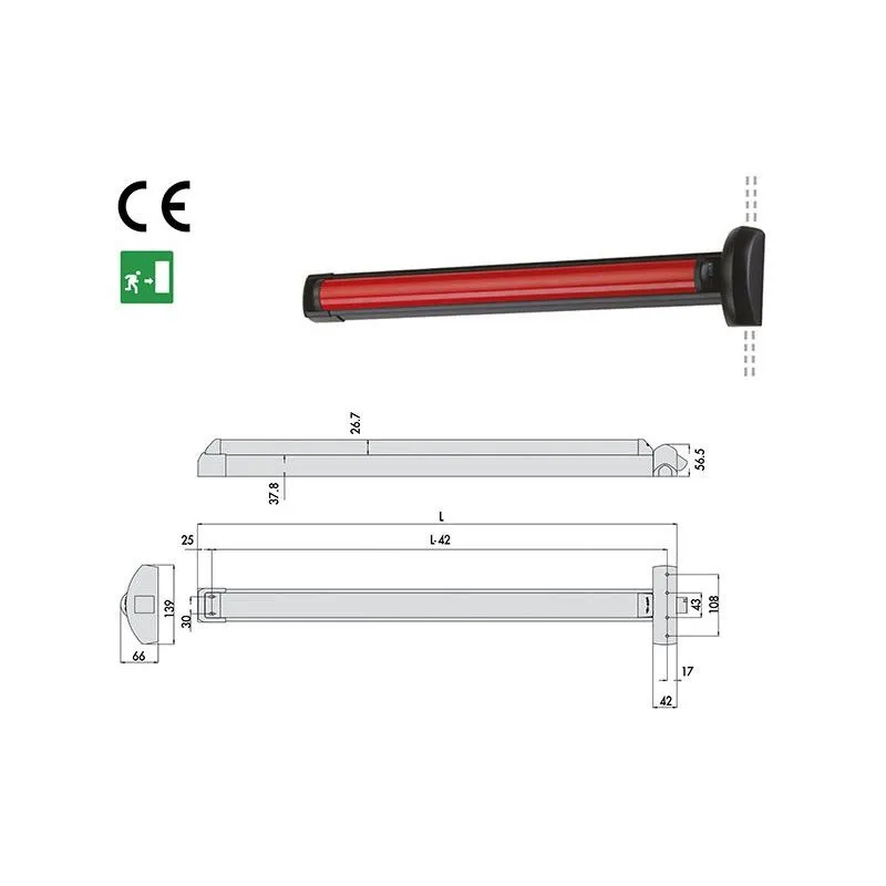 Cisa 59816.11.0 Fast Touch Vertical panic exit device L 840 Cisa 59816.11.0 Fast Touch Vertical panic exit device L 840