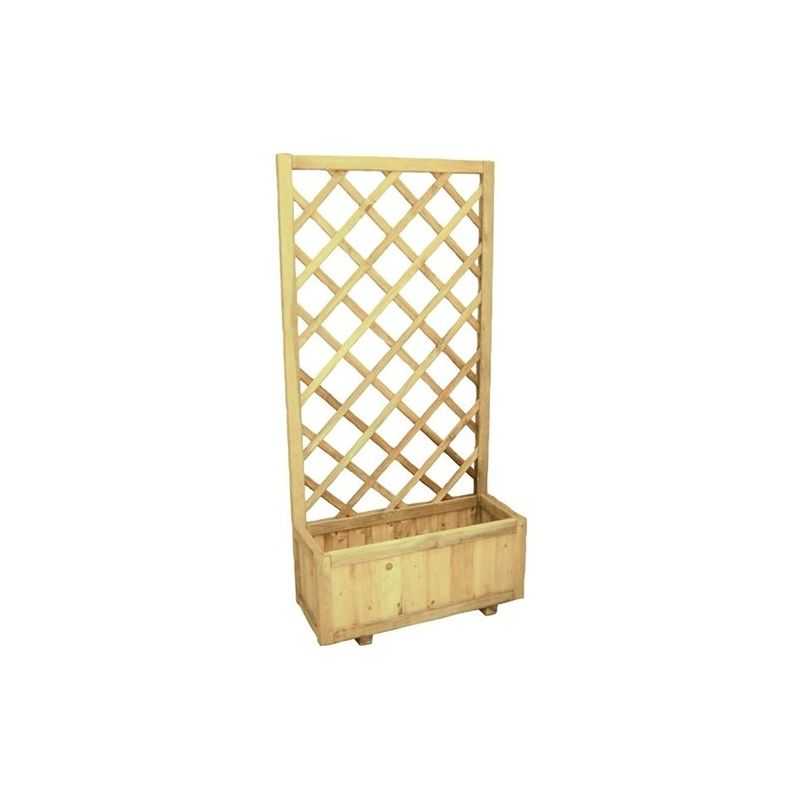 Grid panel rectangular wooden planter 150x75 cm