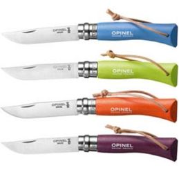 Coltello Opinel Virobloc lama in acciaio Inox colore c/laccio