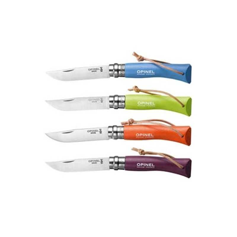 Coltello Opinel Virobloc lama in acciaio Inox colore c/laccio