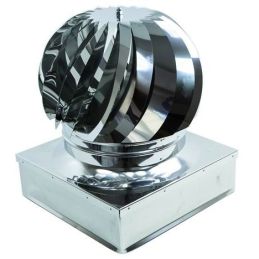 Cappello eolico girevole base quadrata in ACCIAIO INOX 304