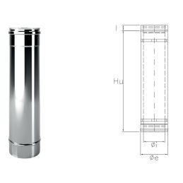 1 meter pipe CXT1 COAXIAL Inox Coaxial flue