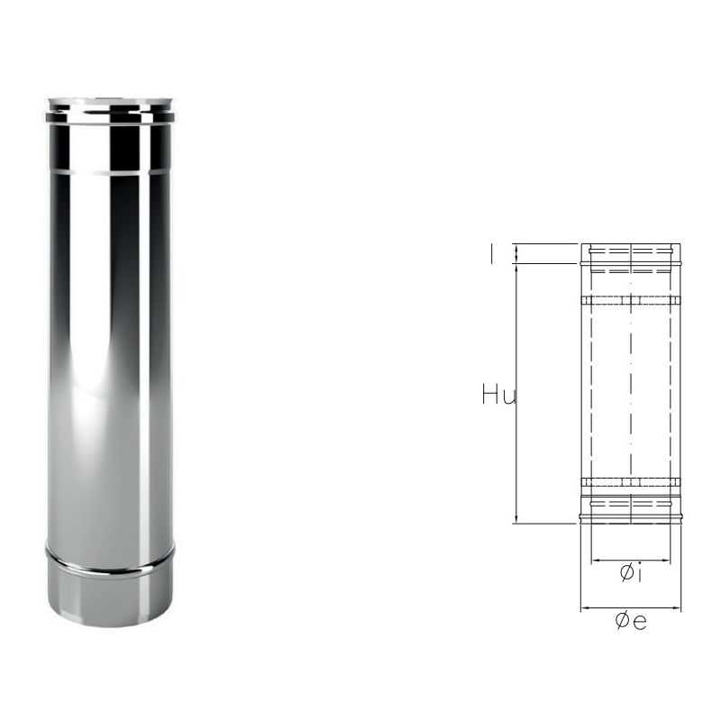 0.5 meter pipe CXT5 COAXIAL Inox Coaxial flue